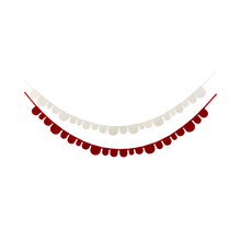 Load image into Gallery viewer, Red and Cream Scalloped Felt Banner Set
