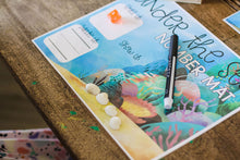 Load image into Gallery viewer, Under the Sea Number Mat: Roll it, Write it and Show it on the coral reef mat.