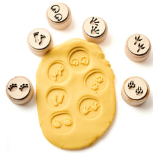 Load image into Gallery viewer, Wooden dough stampers - assorted animal tracks - case
