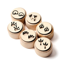 Load image into Gallery viewer, Wooden dough stampers - assorted animal tracks - case
